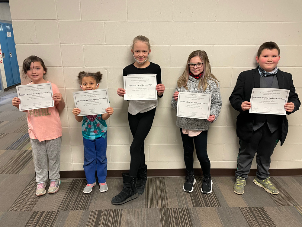 December Students of the Month and ROCK Winners! | South Prairie School ...