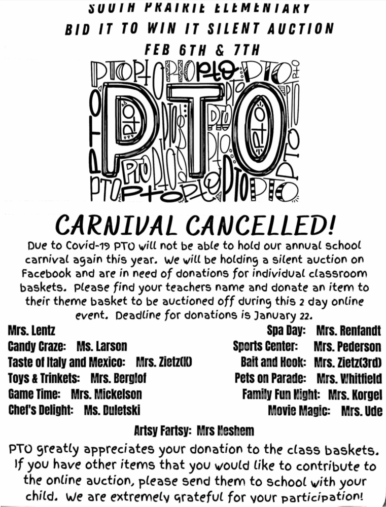 PTO Facebook Silent Auction!