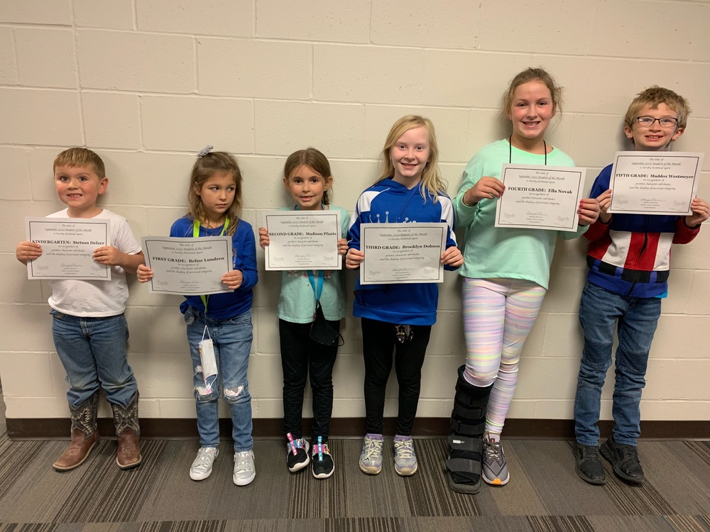 September Students of the Month and ROCK Winners! | South Prairie ...